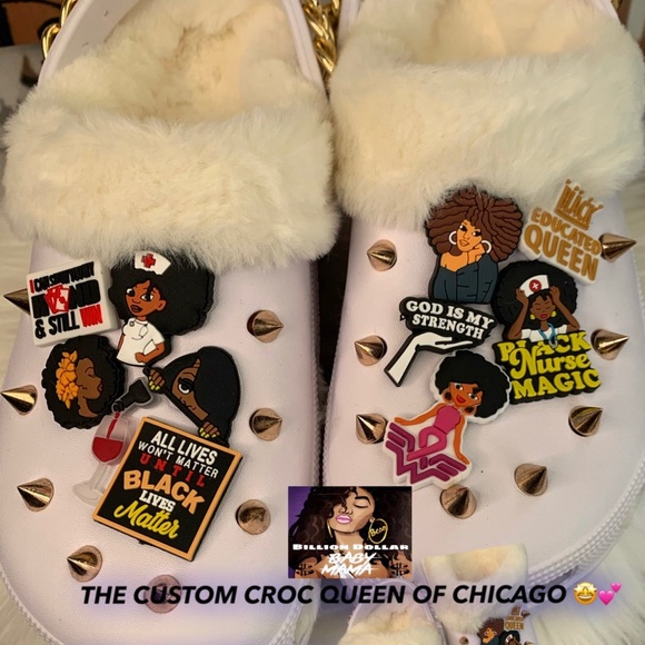 custom fur crocs